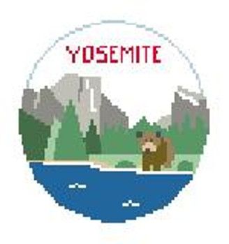 BT849 Yosemite Nat'l Park 4" diameter 18 Mesh Kathy Schenkel Designs
