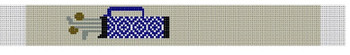 KF-520d Blue and White Geometric design 8 1/2" 18 Mesh LOOP KEY CHAIN The Meredith Collection