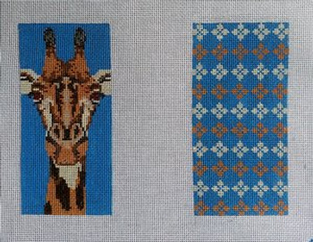 AF17 Giraffe Double Eyeglass 3.25" H x 6.75" W 14 Mesh Anne Fisher Needlepoint, llc