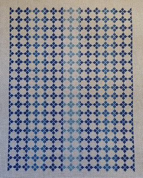 AF45 Blue Medallion Envelope Clutch 13"H x 10"W 14 Mesh Anne Fisher Needlepoint, llc