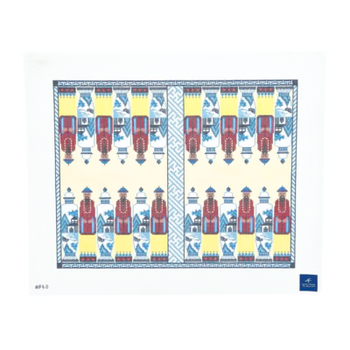 Chinoiserie Backgammon Board 16" x 20.5" 14 Mesh AF68	Anne Fisher Needlepoint, llc