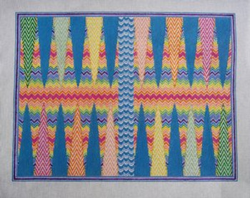 AF69	Bargello Backgammon Board 16" x 20.5"	14 Mesh Anne Fisher Needlepoint, llc