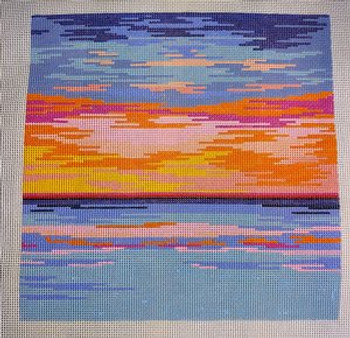 AF60	Sunset Pillow	9.25 x 9.25	14 Mesh Anne Fisher Needlepoint, llc