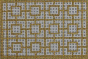 WCC17 wallet insert geometric squares - metallic gold 3.25 x 2.25 18 Mesh Kristine Kingston Needlepoint Designs