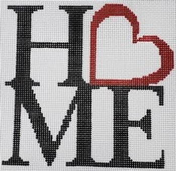 O145 Home w/ Heart 6.25 X 6.5 18 Mesh Kristine Kingston Needlepoint Designs