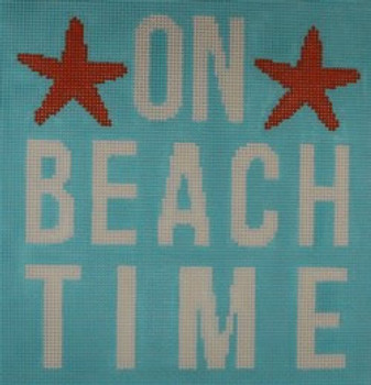 P122 On Beach Time 9.5 x 9  13 Mesh Kristine Kingston Needlepoint Designs