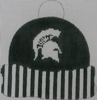 CC120 Michigan State Cap 4.25 x 4.5 18 Mesh Kristine Kingston Needlepoint Designs