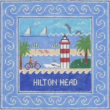 Hilton Head Island South Carolina  8.75 x 8.75 13  Mesh Doolittle Stitchery S313