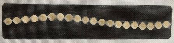 RD 017 Pearls on Black 18M  9"x2" Bracelet Rachel Donley Needlepoint Designs 