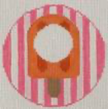RD 085 Popsicle 18 Mesh 3.5" round Includes monogram chart Rachel Donley Needlepoint Designs