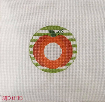 RD 090 Rachel Donley Needlepoint Designs Pumpkin 18M  3.5" round