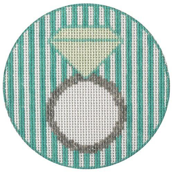 RD 168 Rachel Donley Needlepoint Designs Diamond Ring Monogram Round 18M