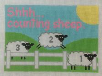 RD 035  Shhh Counting Sheep 18M 5"x7" Rachel Donley Needlepoint Designs