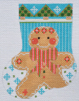 CH-172-13M Gingerbread Boy Mini Stocking 4 ¼ x 5 13 Mesh CH Designs