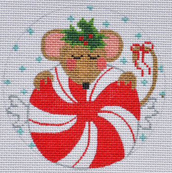 CH-195-13M Peppermint Mouse Ornament 4” Round 13 Mesh CH Designs