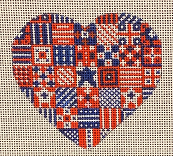 CH-338 Quilt Heart 3 1⁄2 x 3 1⁄2 18 Mesh CH Designs