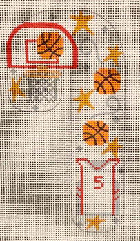 CH-454 Basketball Candy Cane 2 3⁄4 x 5 1⁄4 18 Mesh CH Designs