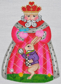 KS-04 I'm Late  Santa    6 1⁄4 x 8 1/2 18 Mesh With Stitch Guide KATIE’S NEEDLEPOINT DESIGNS