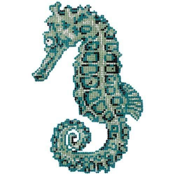 GES168 Aqua Teal Seahorse 8" x 5" 13 Mesh Gayla Elliott