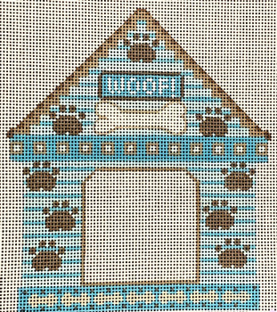 CH-585 Woof Blue Dog House Frame 41⁄2x5 18 Mesh CH Designs