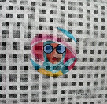 IN324 woman in glasses  3" diameter 18 Mesh Colors of Praise