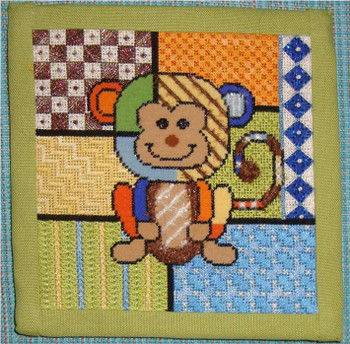 Children Colorful Monkey 5.5” x 5.5” 18 Mesh Sew Much Fun