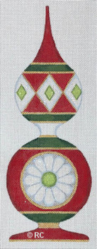 HO2009 12 INCH CHRISTMAS FINIAL 12 inch Tall, 4.25″ wide at base, 18 Mesh Raymond Crawford Designs