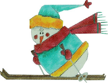 N-S-136A- DOWNHILL RACER	5 X 4  13 Mesh SNOWMAN Renaissance Designs