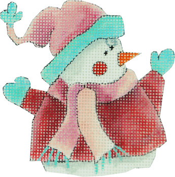 N-S-136D-OMG! 3.25 X 3.25  13 Mesh SNOWMAN Renaissance Designs