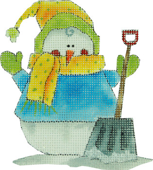 N-S-136E-THE BIG DIG 4 X 4.5  13 Mesh SNOWMAN Renaissance Designs