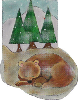 MNS-274	A WINTER'S NAP - MOTHER AND CUB Stocking 4 X 6 18 MeshRenaissance Designs