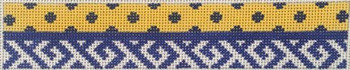 C15 Wide Cuff ROYAL/YELLOW POLKA Canvas Only 2.5″ x 8, 18 Mesh Point2Pointe