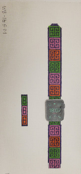 Watch Band WB16 Small 1pc 5.25 x 1, 2 pc 3.5 x 1 GREEN PINK ORANGE GREEK Point2Pointe