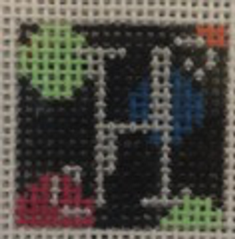 Letter H Polka Dots 1 Inch Square, 18 Mesh Point2Pointe