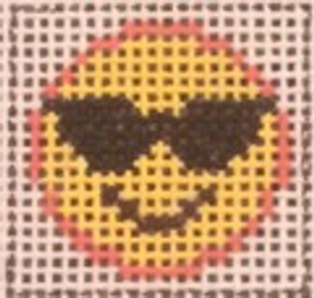 040-Emoji with Shades 1 Inch Square, 18 Mesh Point2Pointe