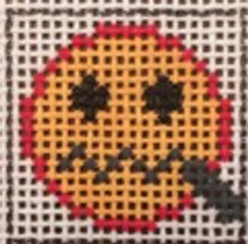 098-Emoji Zipped Mouth 1 Inch Square, 18 Mesh Point2Pointe