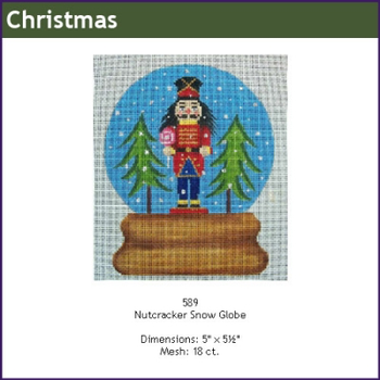 CHRISTMAS GE589 Nutcracker Snowglobe 5 x 6" 18 Mesh Gayla Elliott