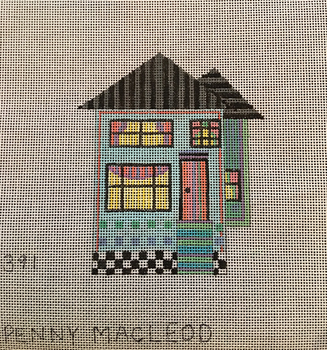PM391 House Ornament 4 1/2x4 18 Mesh Penny MacLeod The Collection Designs
