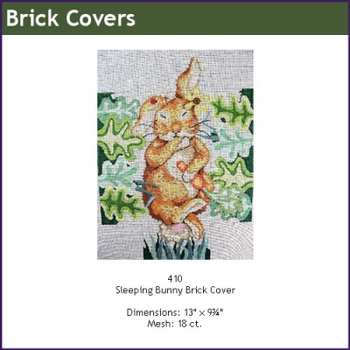 Brick Cover GE 410 Sleeping Bunny 13"  x 9¾" Mesh: 13 Gayla Elliott