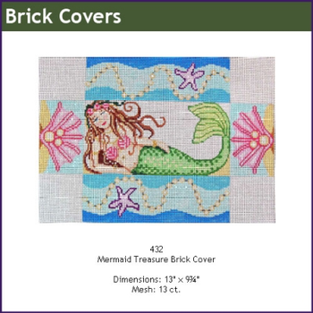 Brick Cover GE 432 Mermaid Treasure 13" x 9¾" Mesh: 13 Gayla Elliott