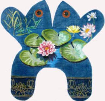 FR-46 Frog Lilly Pads-Large Needlepoint of Back Bay The Collection Designs