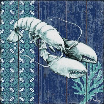 PB14663  Indigo Sea VII Lobster 12x12, 18M Paul Brent The Collection Designs