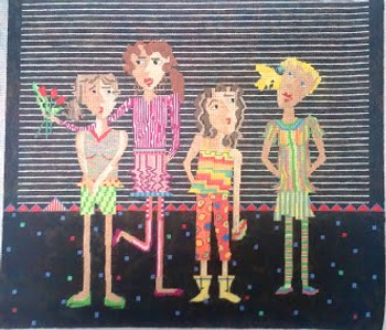 PM195, 16 3/4 x 14 3/4", 18M 4 Girls Penny MacLeod The Collection Designs