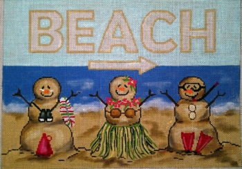 GEP211 Sandpeople Beach 9 x 12 18 Mesh Gayla Elliott