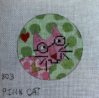 PM803 Pink Cat 3" Round 18 Mesh Penny MacLeod The Collection Designs