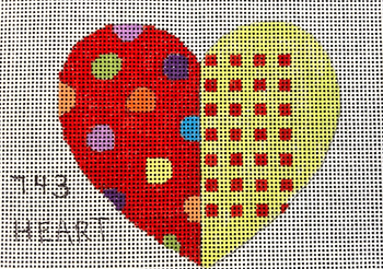 PM743 Red & Kiwi Heart  5 x 4 1/2 18 Mesh Penny MacLeod The Collection Designs