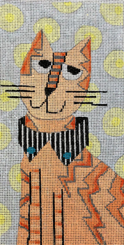 PM751 Tabby Cat 8 1/4 x 4 1/2 18 Mesh Penny MacLeod The Collection Designs