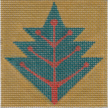 ZE640	Teal Leaf Square 3″ x 3″ 18 Mesh Zecca