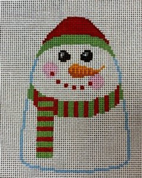 LL527M Pudgy Snowman Ornament  3x4.25  18 Mesh Labors Of Love