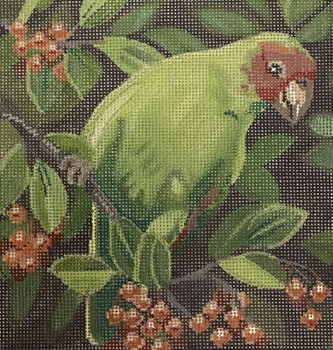 LL326 Parrot with Berries 6 x 6 18 Mesh Labors Of Love